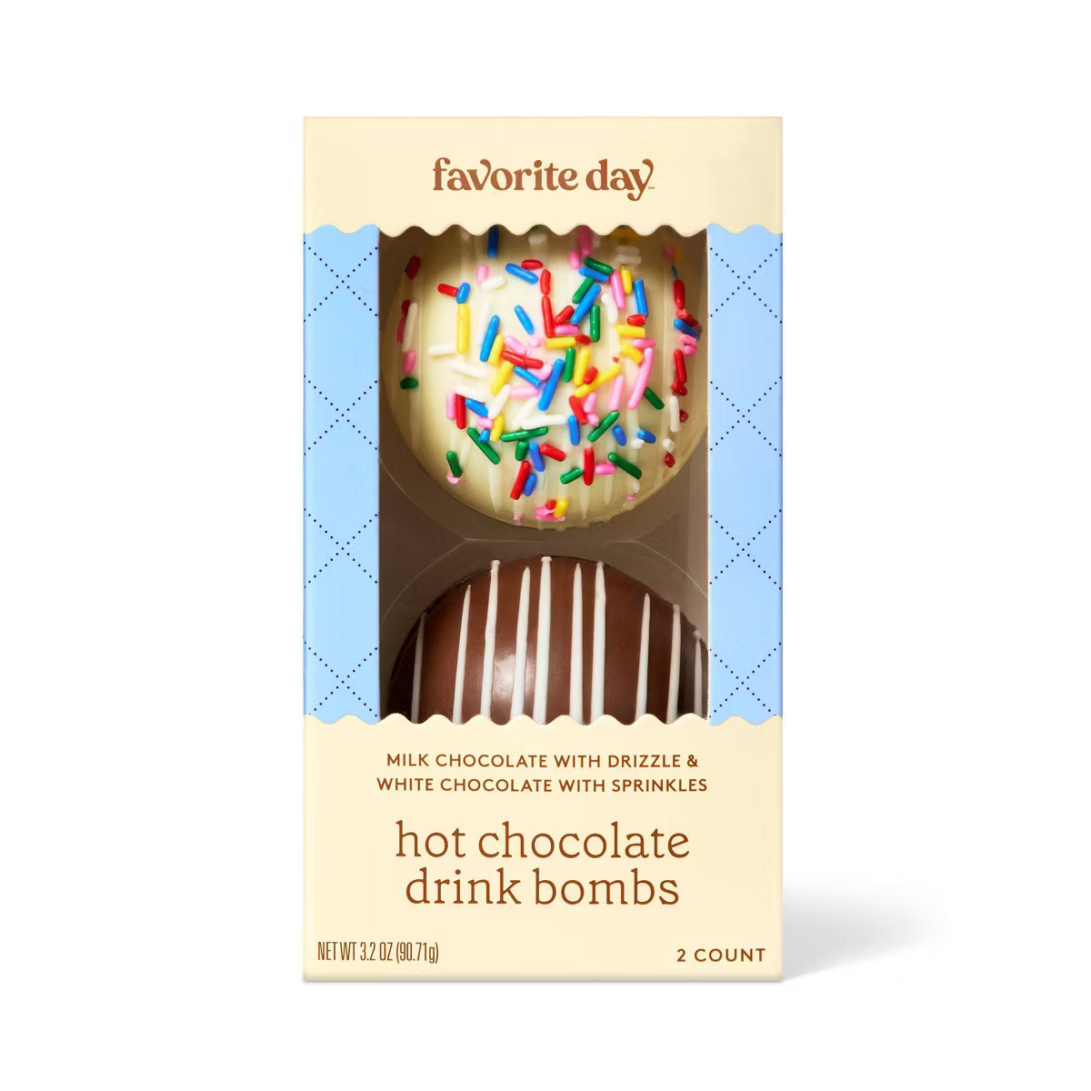 Hot Chocolate Bombs - Milk w/White Drizzle & White w/Confetti - 3.2oz - Favorite Day™ | Target