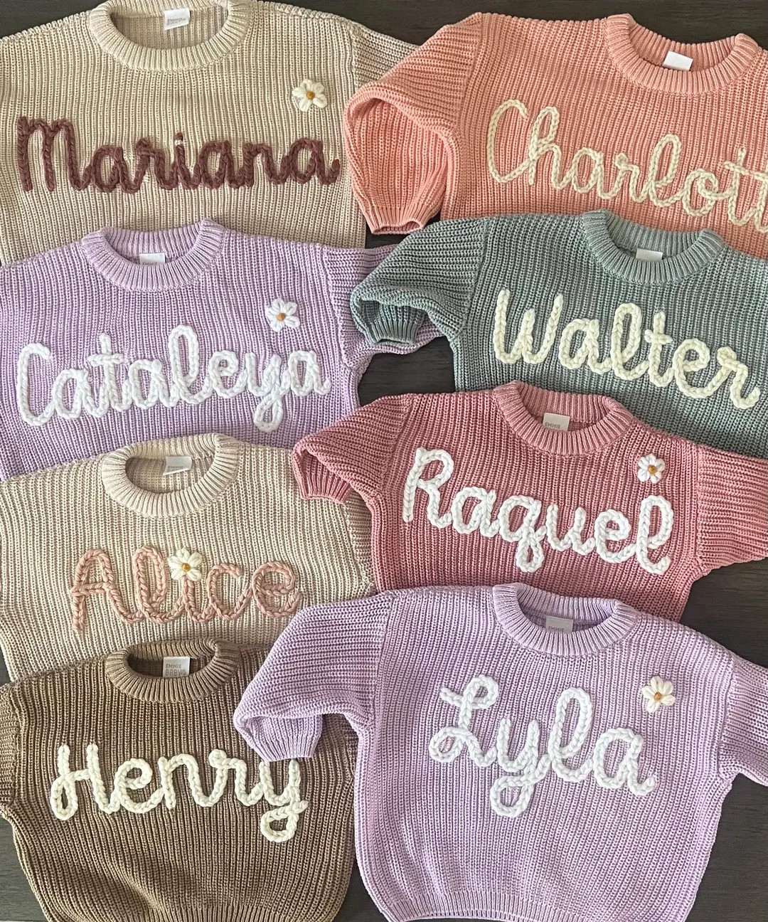 Personalized Oversized Name Kids Sweater /hand Embroidered Sweater - Etsy | Etsy (US)