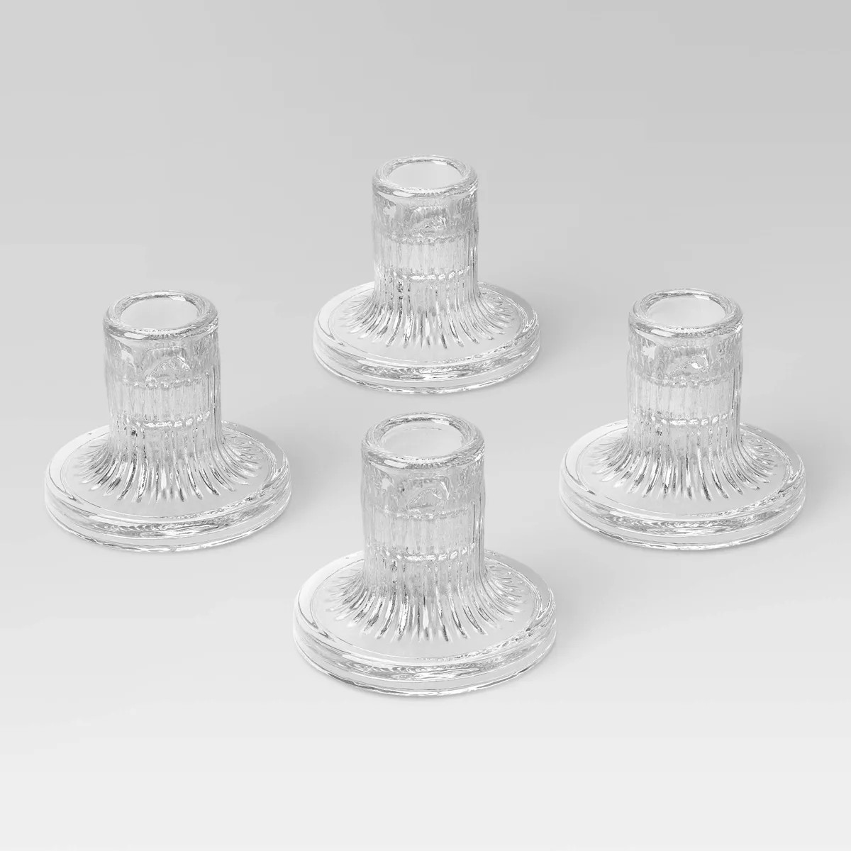 4pk Glass Taper Candle Holder Clear - Room Essentials™ | Target
