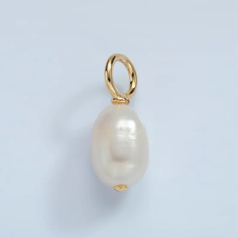 16k Gold Filled 20mm White Freshwater Pearl Drop Pendant | P-1862 - Etsy | Etsy (US)