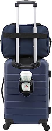 Wrangler El Dorado Lugggage Set with Cup Holder and USB Port, Navy Blue, 2 Piece | Amazon (US)