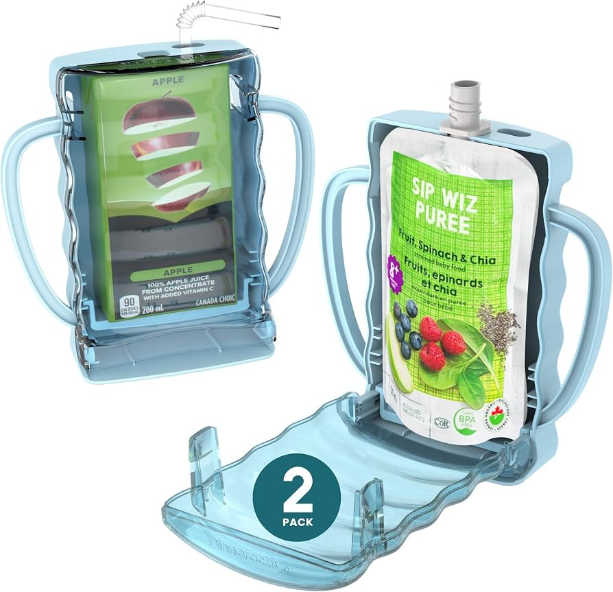 Dinneractive Sip Wiz - Baby Pouch Holder No Squeeze Pouch Food Pouches & Juice Box Holder - Anti-... | Amazon (US)