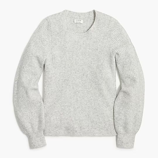 Ribbed puff-sleeve sweater in extra-soft yarn | J.Crew Factory