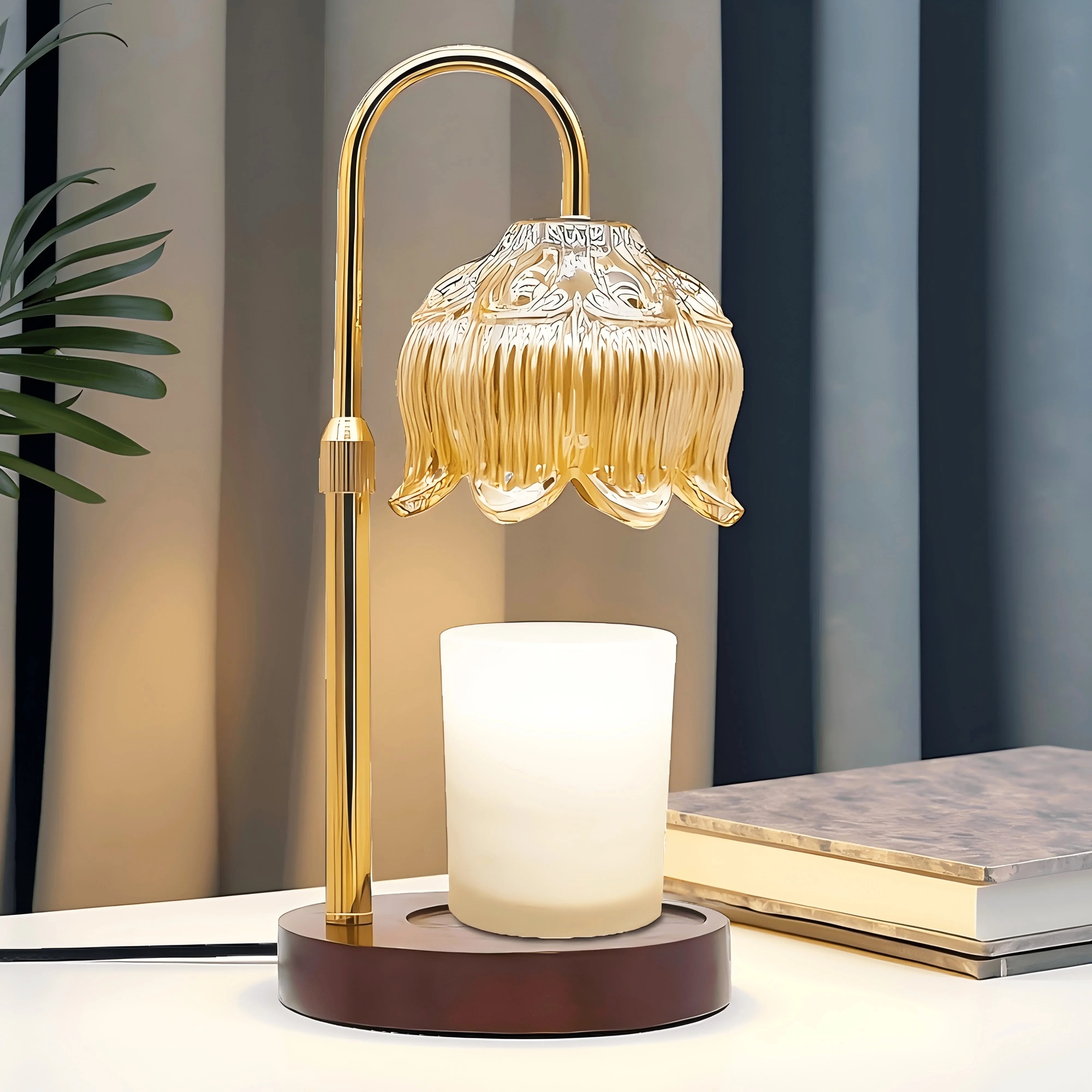 Hyindoor Flower Candle Warmer Lamp with Timer Adjustable Height, Vintage Wax Melt Warmer for Scen... | Walmart (US)