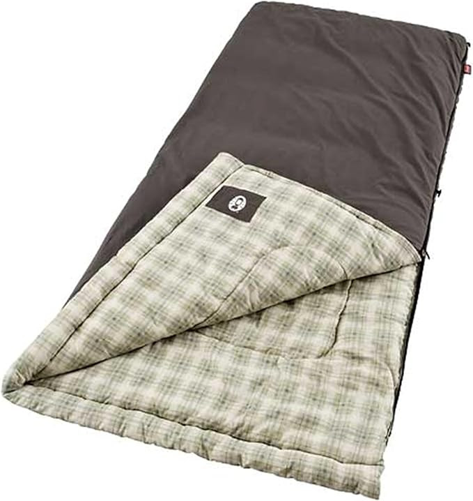 Coleman Heritage Big & Tall 10°F Flannel Sleeping Bag, XL Sleeping Bag Fits Adults up to 6ft 7in... | Amazon (US)