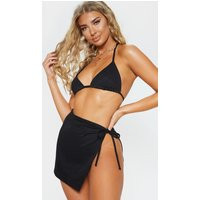 Black Mini Cotton Look Sarong | PrettyLittleThing CAN