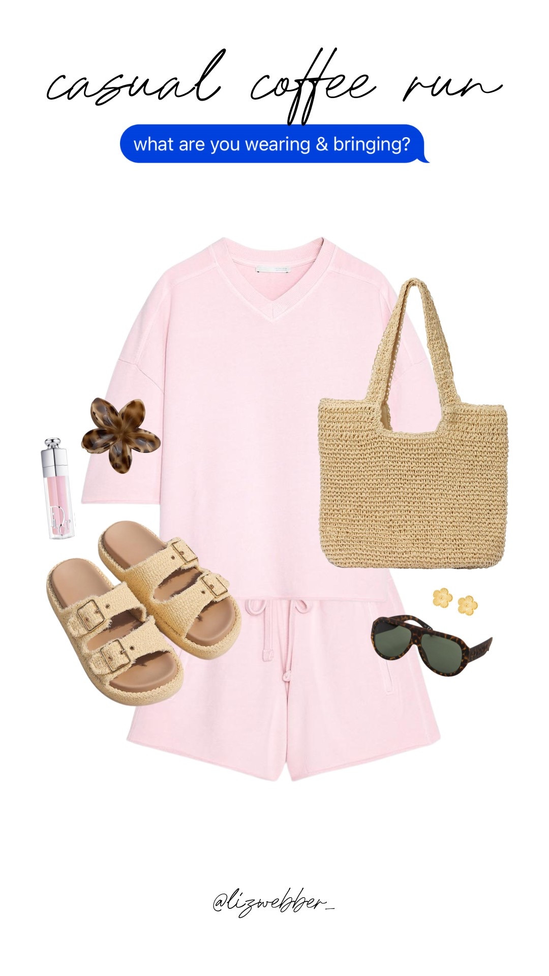 Casual Coffee Run 🩷 matching set, tote bag, claw clip, sandals

#LTKStyleTip #LTKSeasonal #LTKSummerEdit