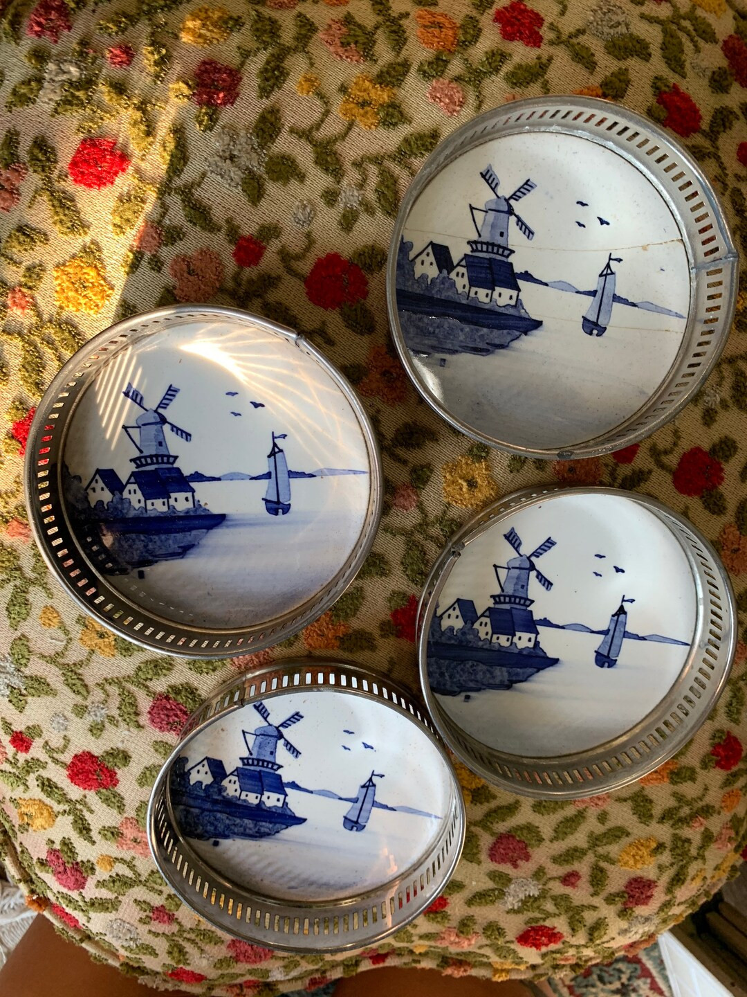 VINTAGE Delft Windmill Coasters - Etsy | Etsy (US)