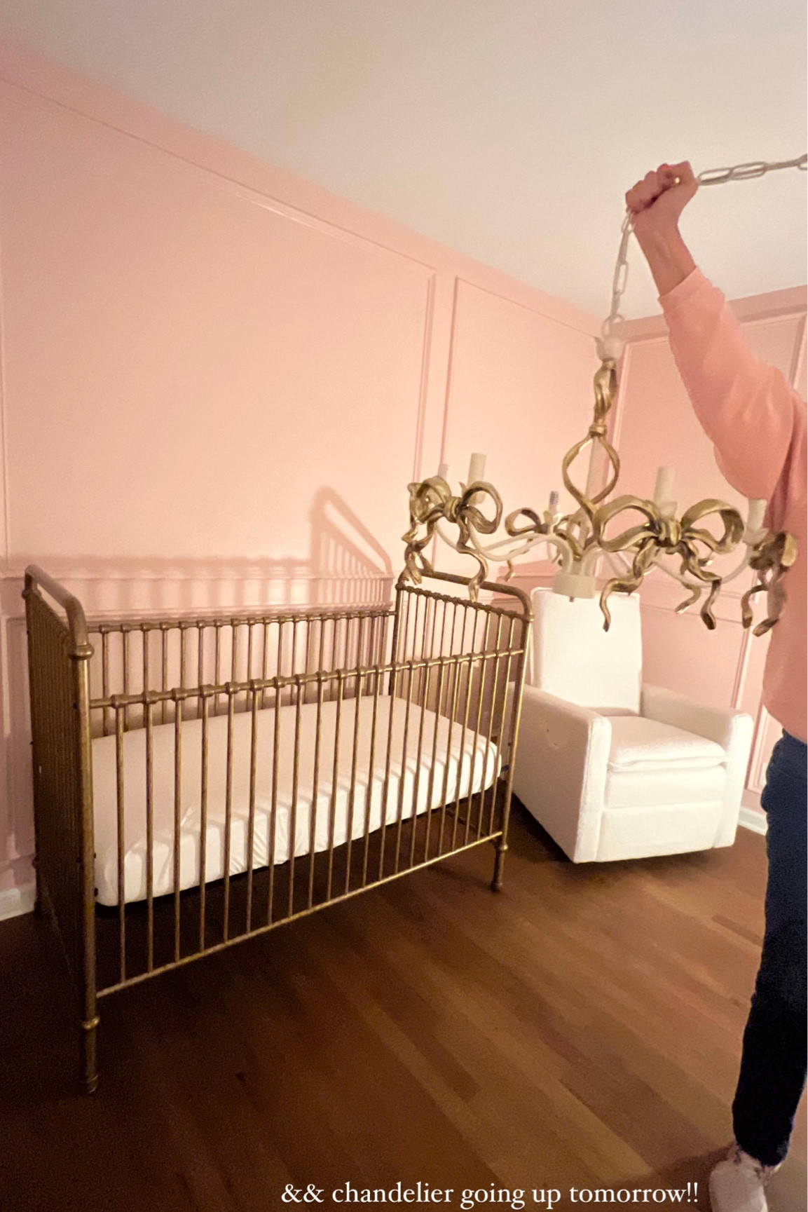 Little girls nursery coming together! Crib, glider, and chandelier, more to come soon!

Glider/recliner on sale for $250!

#LTKBaby #LTKHome