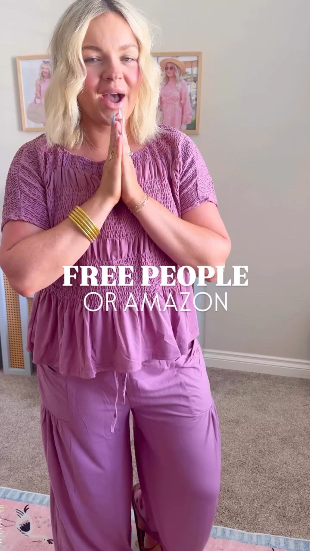 🤍 When your outfit screams Free People but your bank account says Amazon 🙌🏼🤩 
This two-piece matching set has the same flowy, effortless vibe for a fraction of the price. . . and it’s so comfy you’ll want to live in it. Perfect for summer brunch, vacation, or just feeling a little extra at school pick-up.🤌🏼 

🛒 Linked in my Amazon storefront
✨ I’m wearing a medium 
💬 Would you rock this in the neutral or the pop of color?

#momoutfits #postpartumstyle #matchingset #comfystyle #casualootd #momoutfit

#LTKSeasonal #LTKMidsize