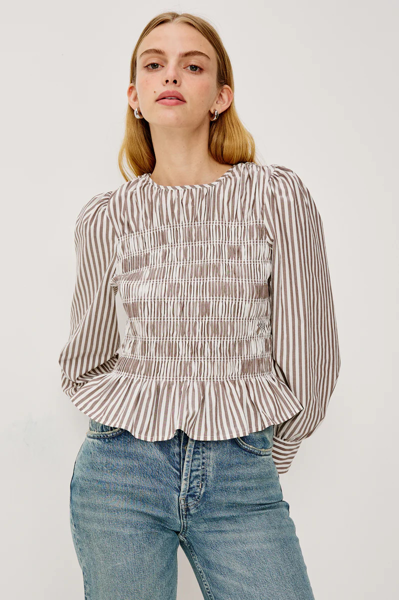 TABI TOP - ESPRESSO IVORY STRIPE | Rails