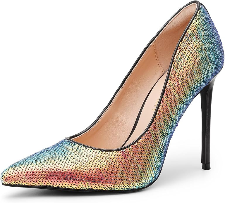 DREAM PAIRS Women's Closed Pointed Toe High Stiletto Heels Pumps Fashion Slip On Party Wedding Dr... | Amazon (US)