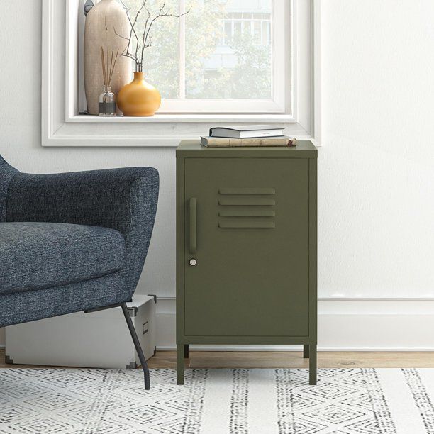 Queer Eye Bradford Metal Locker End Table, Olive Green | Walmart (US)