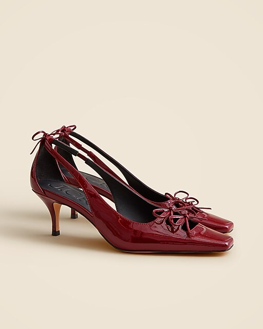 Leona slingback bow heels in patent leather | J. Crew US