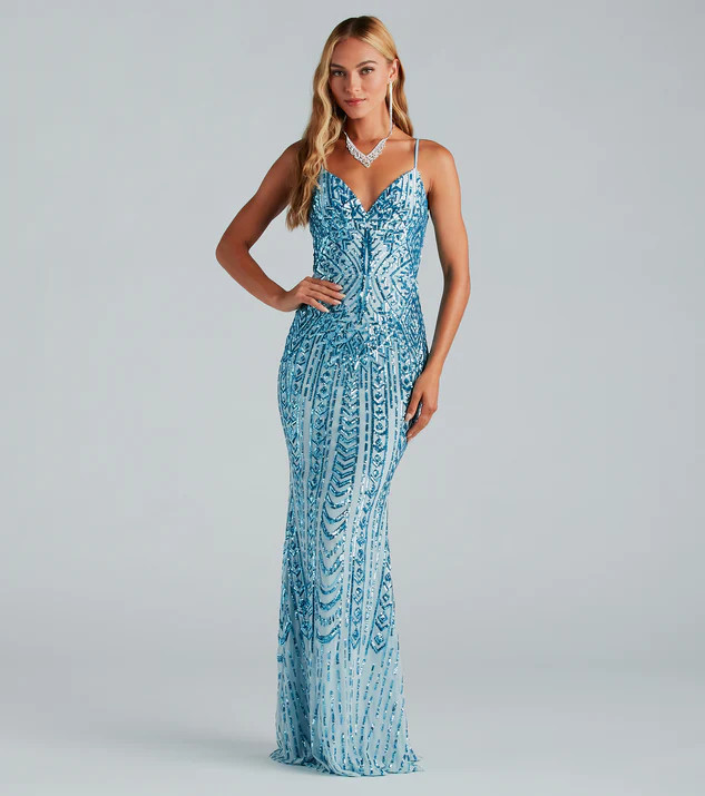Lyndia Formal Boho Sequin Mermaid Dress | Windsor Stores