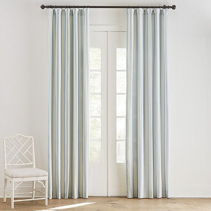 SK Reine Striped Linen Cotton Curtain Panels | Ballard Designs, Inc.