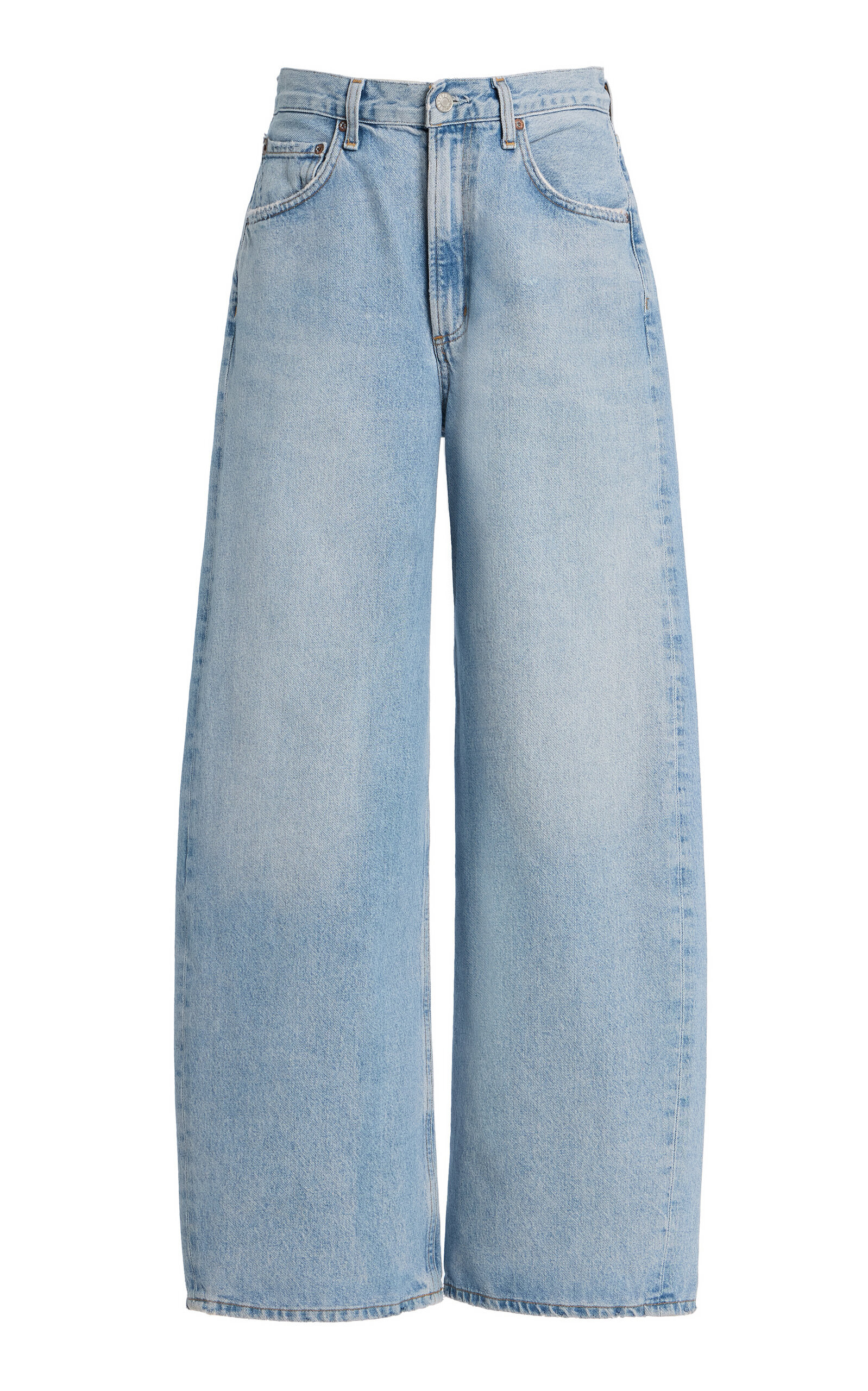 Agolde - Low Curve Rigid Mid-Rise Tapered Jeans - Light Wash - 25 - Moda Operandi | Moda Operandi (Global)