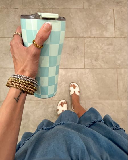 BrüMate tumblers for life!!  I chatted about these before but they’re spill proof and keep your drink hot or cold alllll day! We also use the Era every single day and it has a built in straw and is spill proof as well! Also linking my look for less sandals, my jewelry, and my chambray dress! My bangles make a great Mother’s Day gift but so does the tumbler 😆


#LTKshoecrush #LTKtravel #LTKfindsunder50
