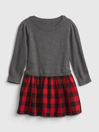 Toddler Ribbed Sweater Mix-Media Dress | Gap (US)