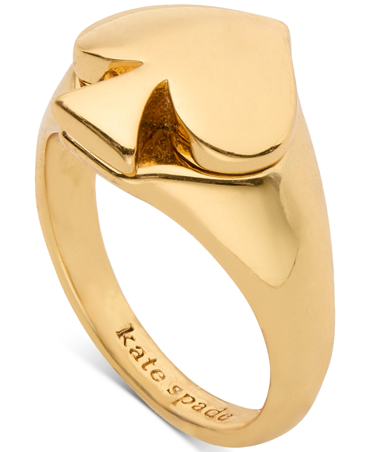Kate Spade New York Gold-Tone Spade Signet Ring - Gold | Macy's