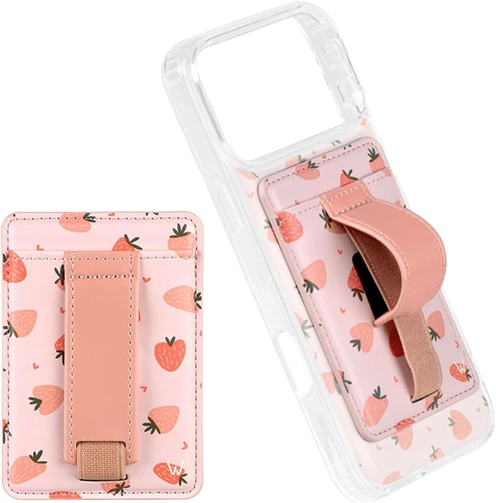 Walli Compatible Magnetic Phone Wallet for iPhone - Slim Card Holder with Kickstand & Finger Stra... | Amazon (US)