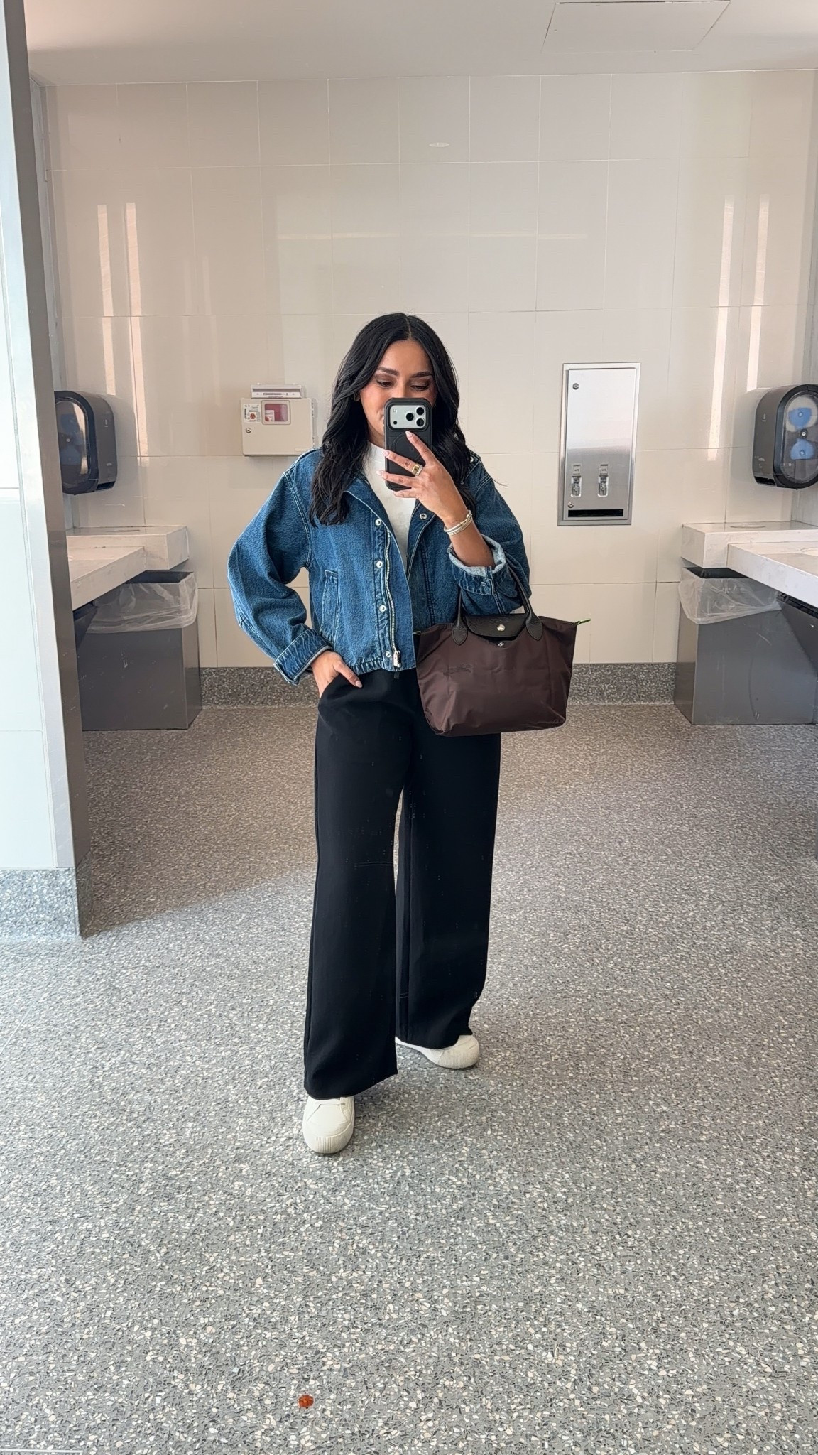 Denim jacket size xxs TTS 
White tee size xs petite TTS
Black pants size small short TTS 
White sneakers size 6.5 TTS
Tote bag size small TTS 

Comment SHOP below to receive a DM with the link to this post on my LTK ⬇ https://liketk.it/61aZm #ltktravel #ltkootd #ltksalealert

#LTKPetite #LTKTravel #LTKSaleAlert