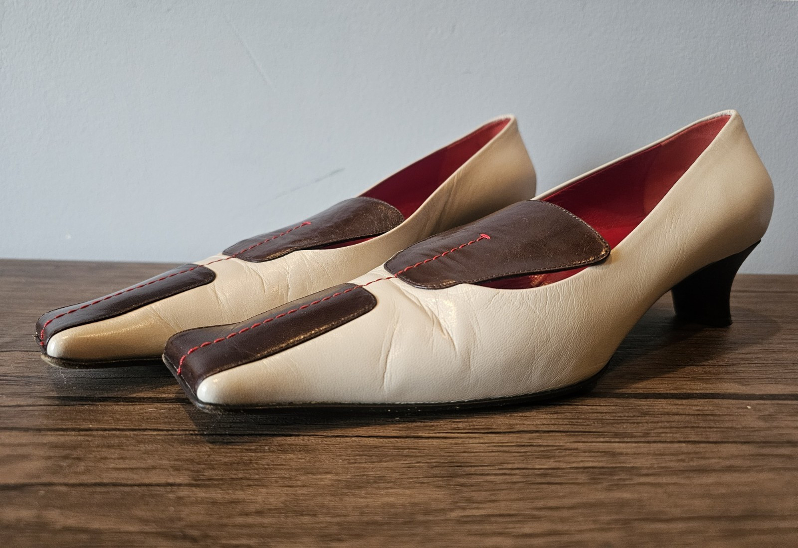 Vintage Prada "Bicolore Contra" Kitten Heels Size39 US9 With Box& Dust covers | eBay US