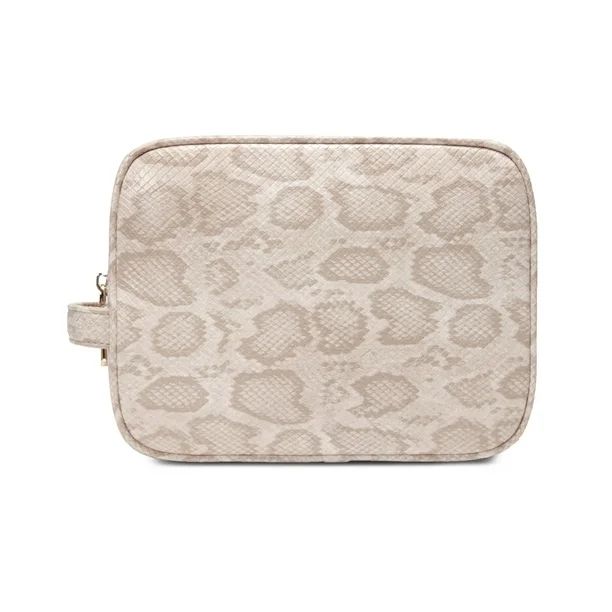 Daisy Rose Cosmetic Toiletry Bag | PU Vegan Leather Travel Bag - Cream Snake - Walmart.com | Walmart (US)