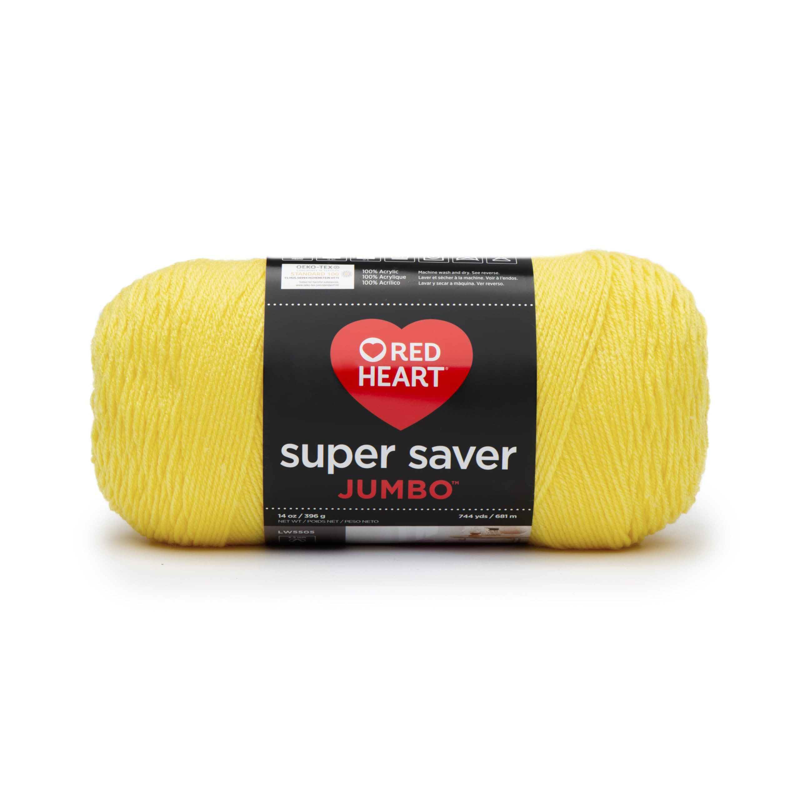 RED HEART Super Saver Jumbo Yarn, Bright Yellow | Amazon (US)