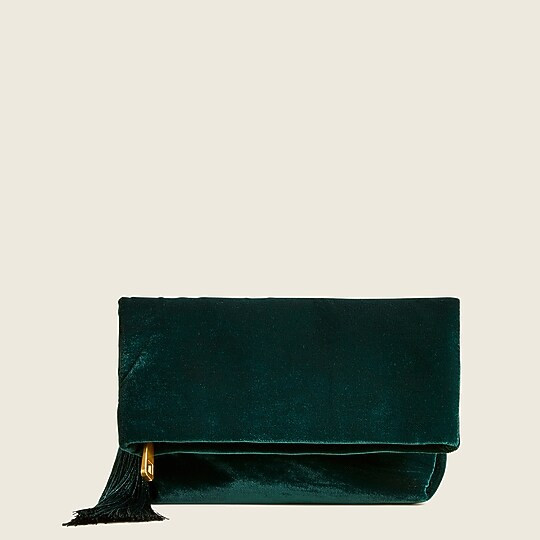 Velvet foldover clutch | J. Crew US