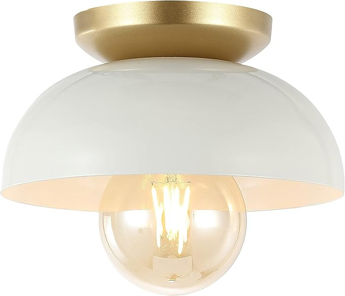 JONATHAN Y JYL1327B Paulina 8.5" 1-Light Classic Industrial Iron LED Flush Mount Mid-Century, Min... | Amazon (US)