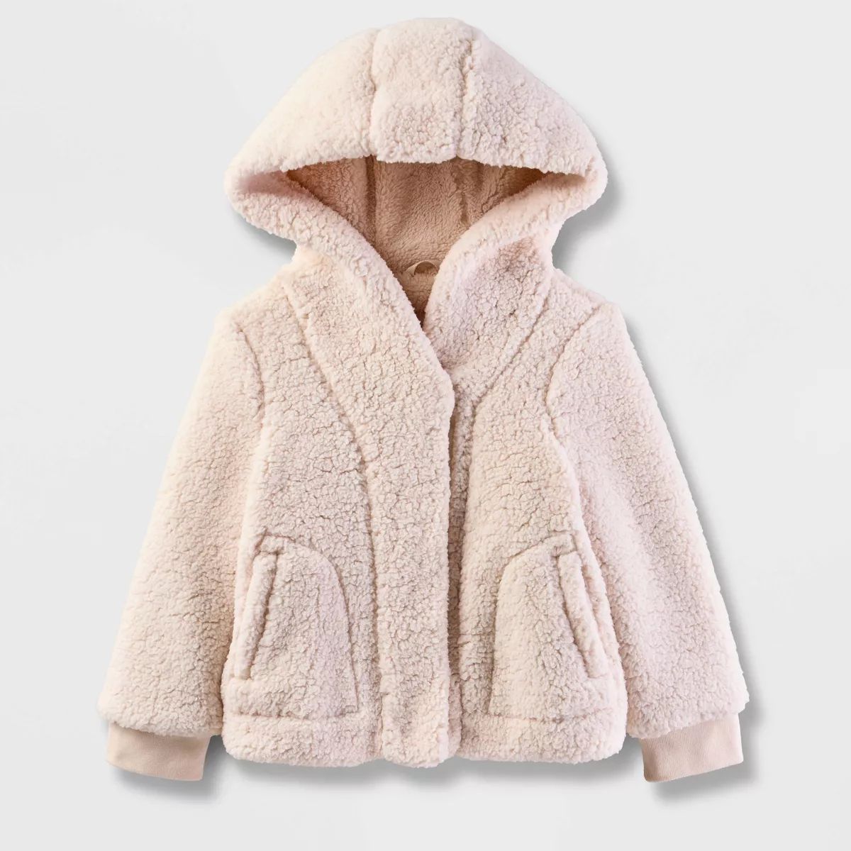 Toddler Girls' Faux Shearling Jacket - Cat & Jack™ Cream | Target