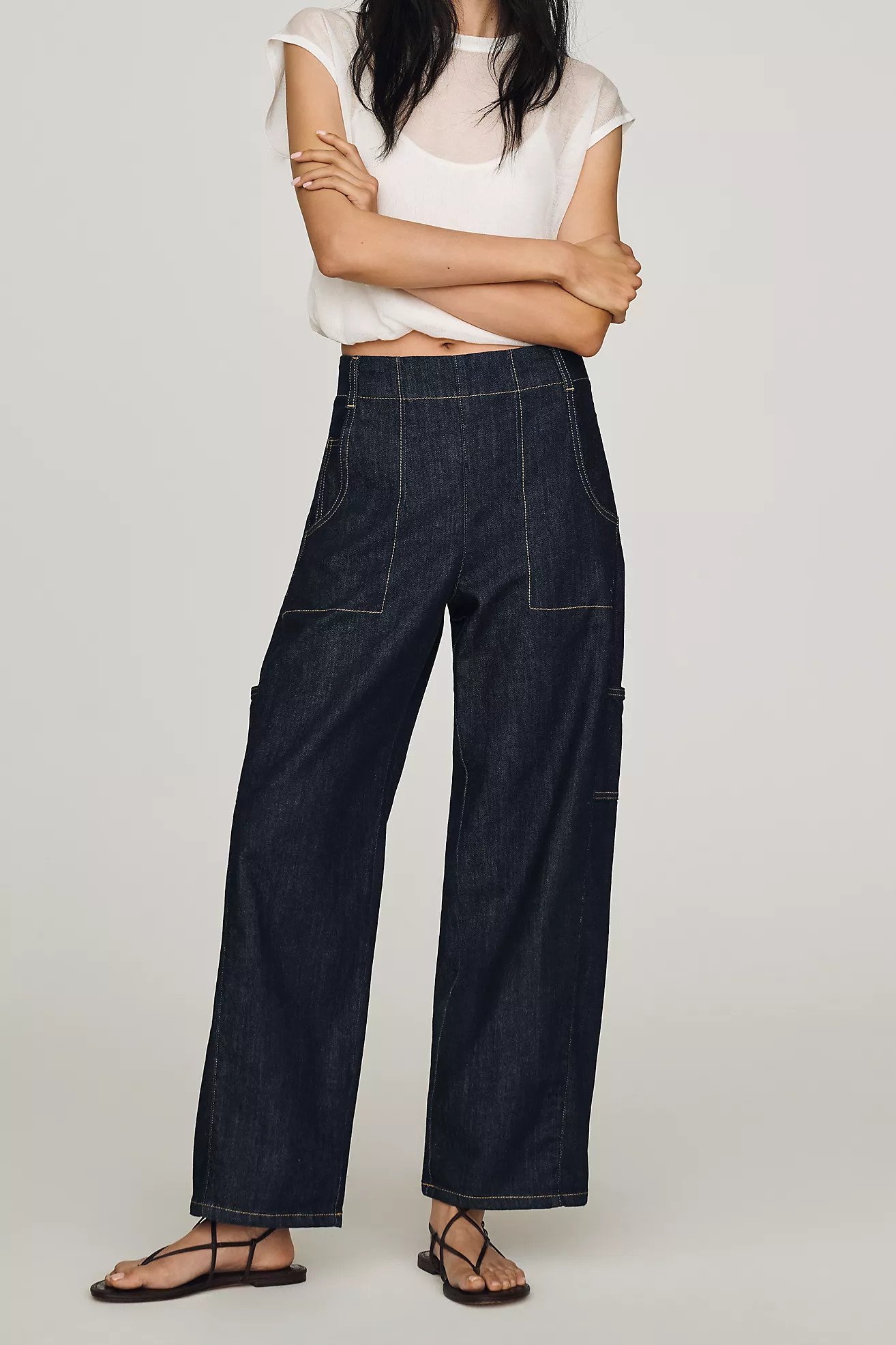 Maeve Painters Mid-Rise Tapered Jeans | Anthropologie (US)