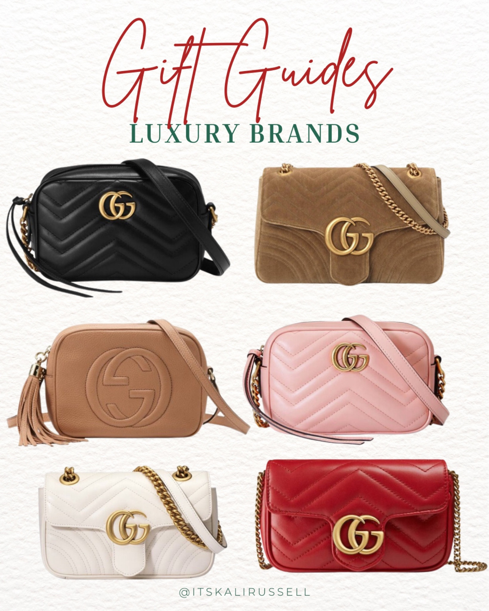 Designer purses, gift guide, splurge worthy, cross body bags 
Gucci bags 
Gifts for her 

#LTKstyletip #LTKitbag #LTKworkwear