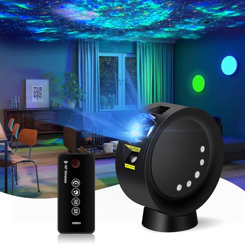 Galaxy Star Projector with Remote Control, Adjustable Brightness, Time Setting - For Bedroom, Gam... | Amazon (US)