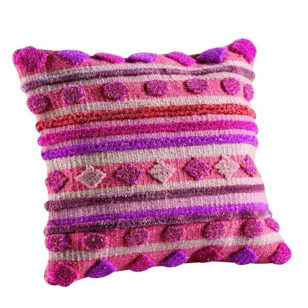 Hand-woven Indo Elda Pink Pillow (24-inch x 24-inch) (As Is Item) | Bed Bath & Beyond