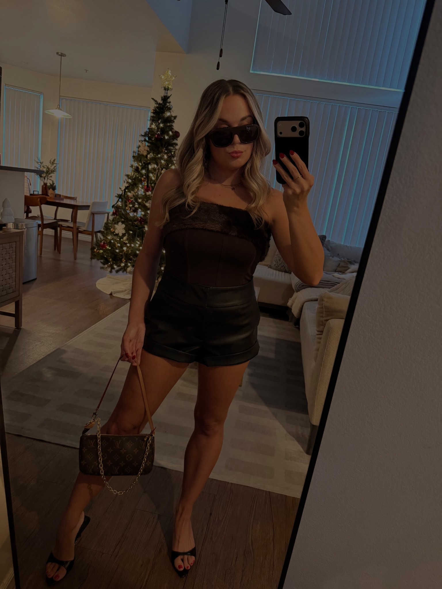 Fur top
Revolve outfits
Winter outfits
Leather shorts
Heaven mayhem 
Big sunglasses
Going out outfit 

#LTKSeasonal #LTKHoliday #LTKootd