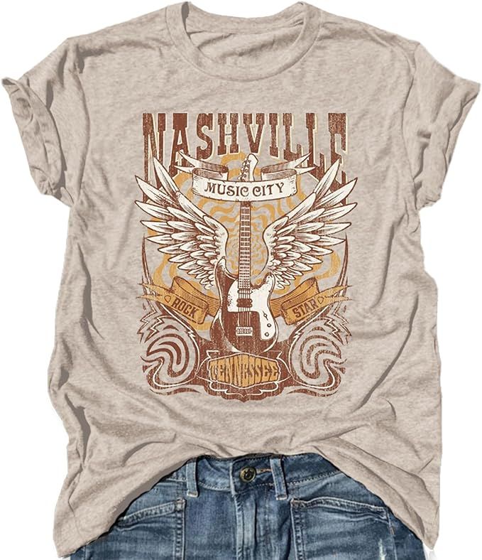 Smooth As Tennessee Women Vintage Country Shirts Nashville Country Concert T Shirt Summer Casual ... | Amazon (US)