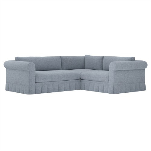 McKinley Tidal Pool Performance Skirted Corner Sectional - Left End - 105” | Kathy Kuo Home