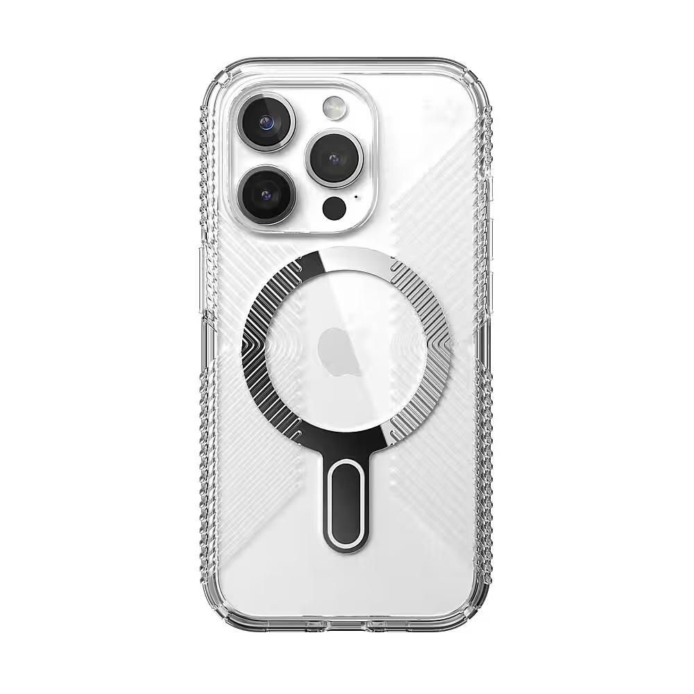 Speck - Presidio Perfect-Clear Grip ClickLock Case with MagSafe for Apple iPhone 15 Pro - Clear/Chrome | Best Buy U.S.