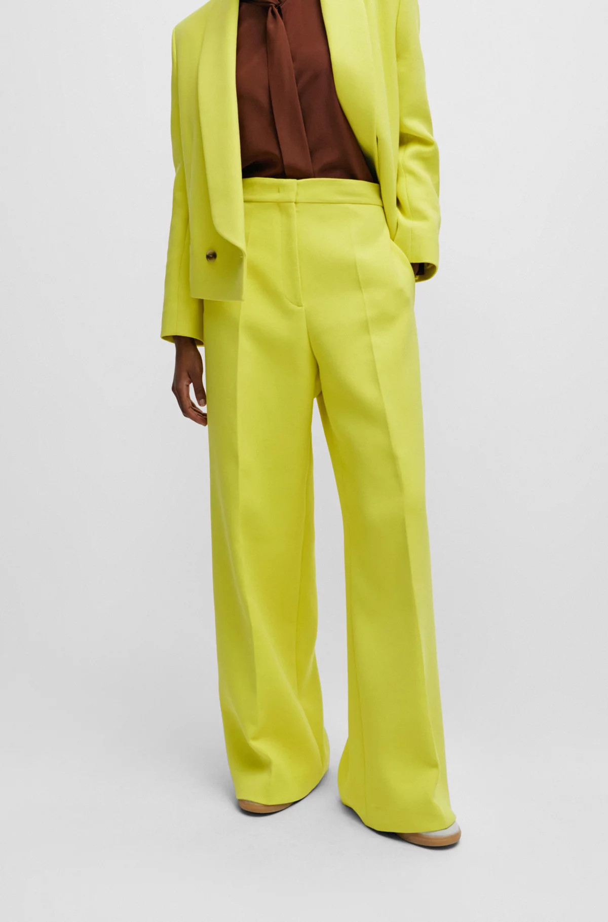 Wide-leg trousers in a cotton blend | Hugo Boss (US)