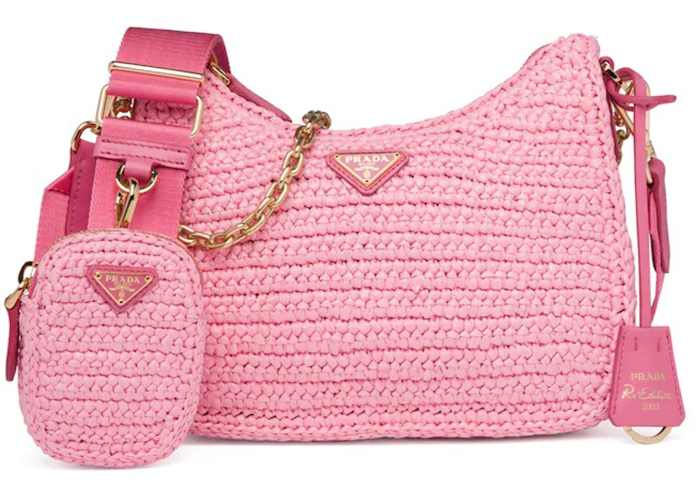 Prada Re-Edition 2005 Raffia Bag Petal Pink | StockX