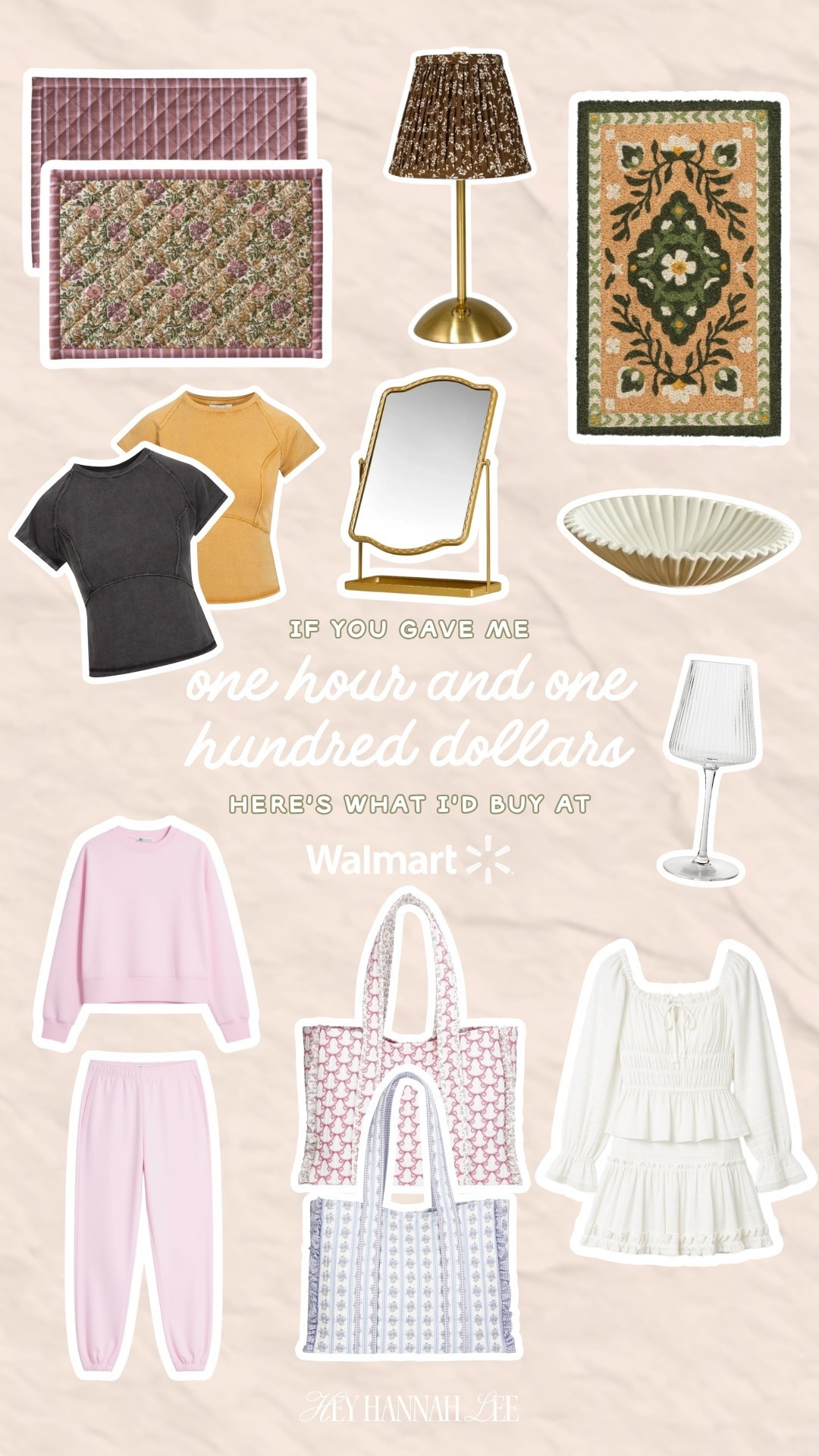 If you gave me one hour and one hundred dollars here’s what I’d buy at Walmart!!
walmart home, better home & gardens, home decor, kitchen, decorative dish, wine glass, doormat, double sided place mats, matching set, quilted tote bags, affordable finds

#LTKdayinmylife #LTKxWalmart #LTKHome