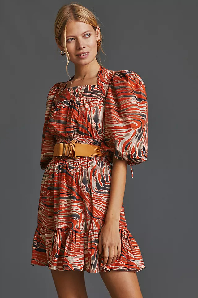 Puff-Sleeved Mini Dress | Anthropologie (US)