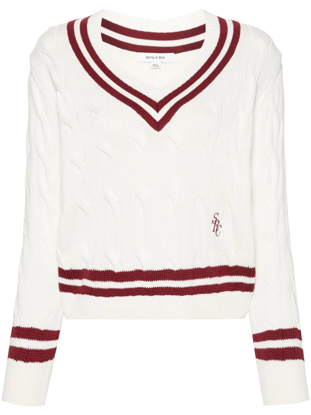Sporty & Rich SRC cable-knit Jumper | Neutrals | FARFETCH UK | Farfetch Global