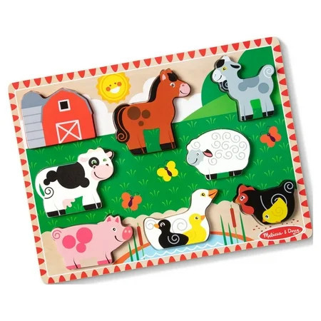 Melissa & Doug Farm Wooden Chunky Puzzle (8 Pcs) - FSC-Certified Materials | Walmart (US)