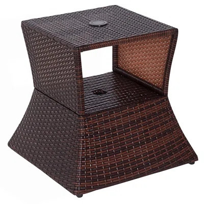 Outdoor Side Table With Umbrella Hole, End Table | Wayfair North America