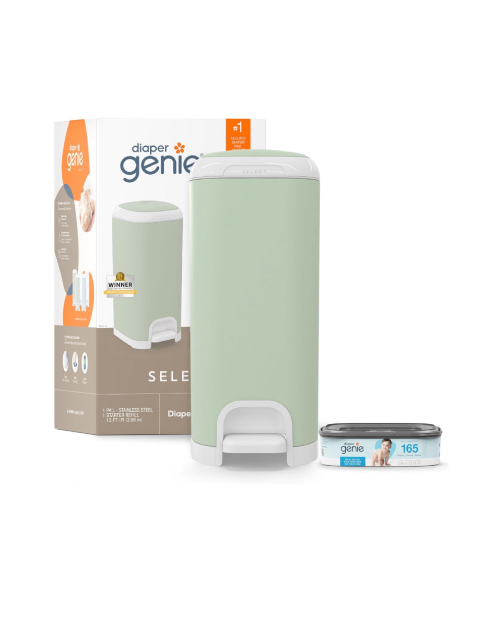 Diaper Genie Select Pail (Green) is made of durable stainless steel and includes 1 starter square refill That can hold up to 165 newborn-sized diapers.

✨ Click on the “Shop  DAILY FIND collage” collections on my LTK to shop.  Follow me @winsometaylorlifestyle for daily shopping trips and styling tips! Seasonal, home, home decor, decor, kitchen, beauty, fashion, winter,  valentines, spring, Easter, summer, fall!  Have an amazing day. xo💋 #paidpartnership #dailyfinds 

#LTKFallSale #LTKBaby #LTKFamily