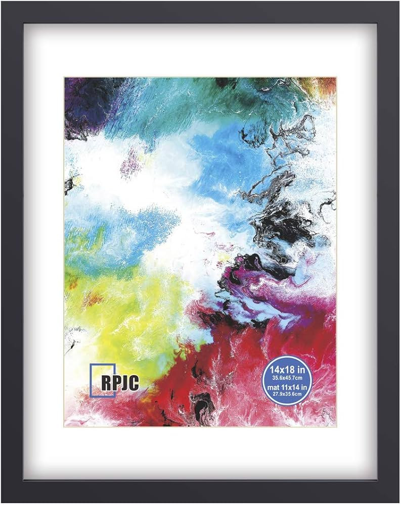 RPJC 14x18 Solid Wood Frames Display Pictures 11x14 with Mat or 14x18 Without Mat for Wall Mounti... | Amazon (US)