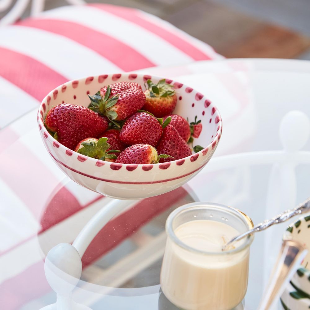 Hand-Painted Floral Ceramic Cereal Bowls, Set of 4 | GreenRow